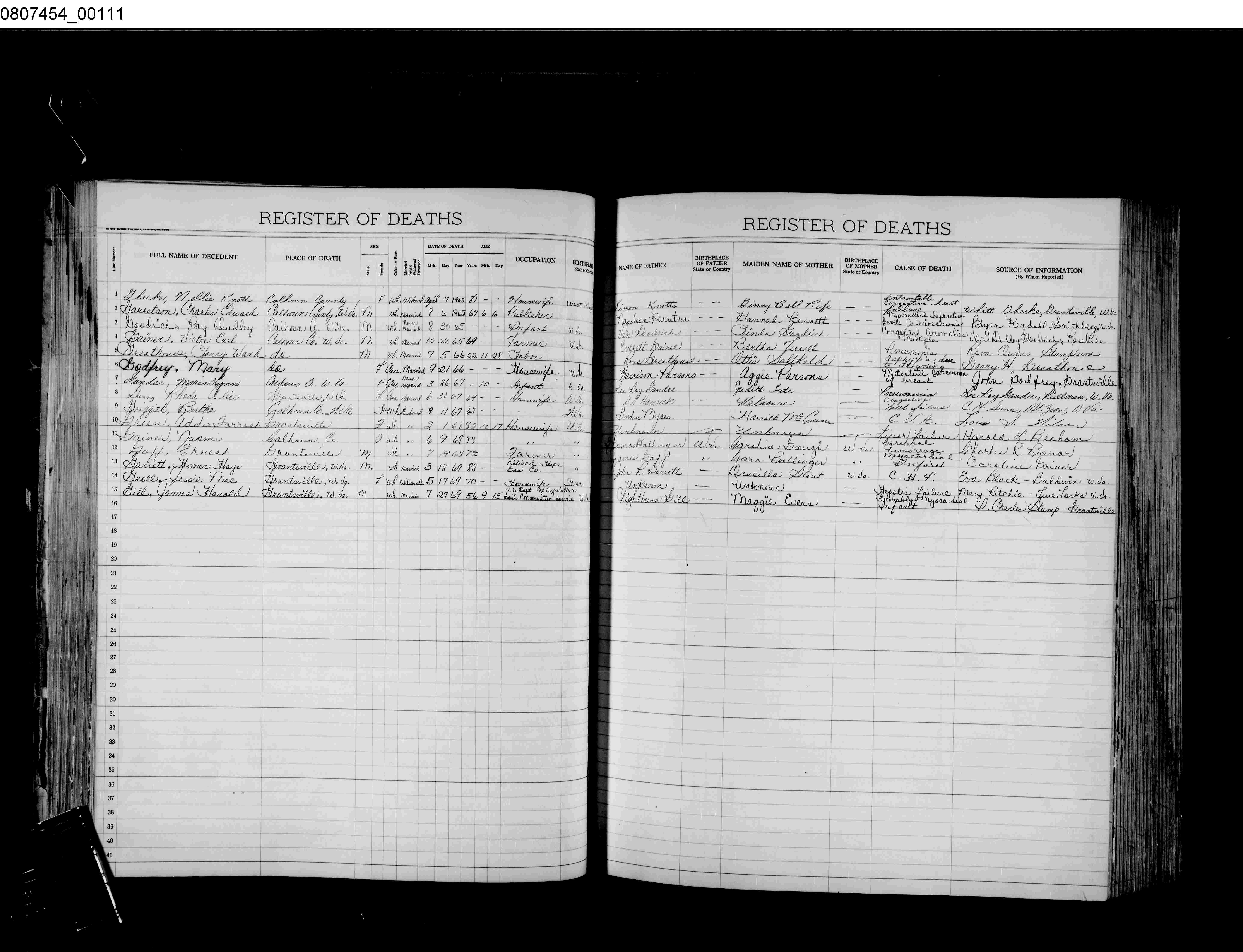 West Virginia Vital Research Records - Record Image