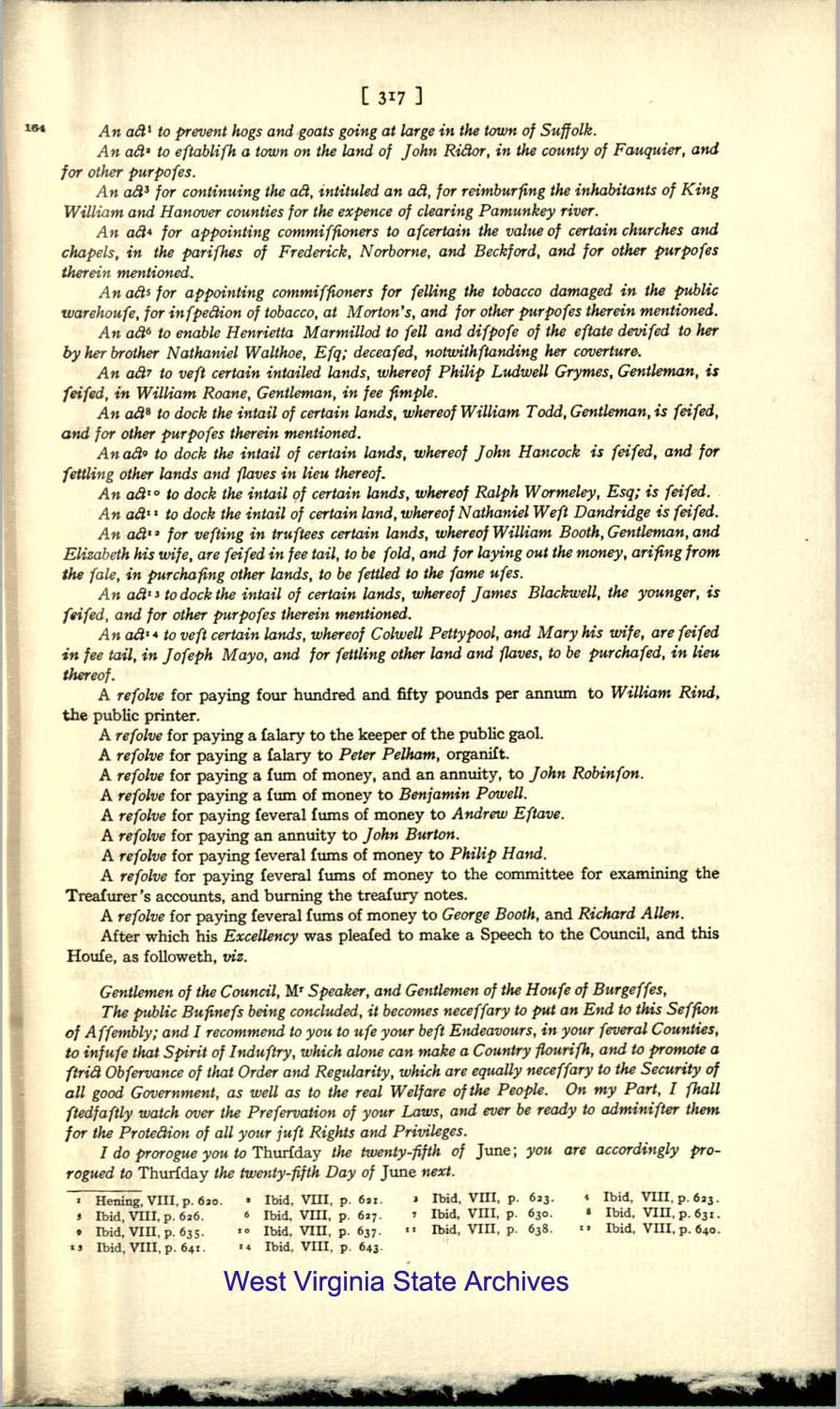 Journal of the House of Burgesses, 1772. (State docs, VAZ1.a.1772)