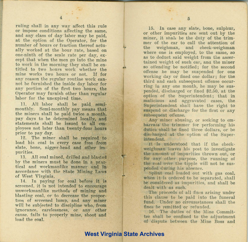 Agreement, Kanawha Coal Operators and UMW, 1912-1914. (Ms97-24)