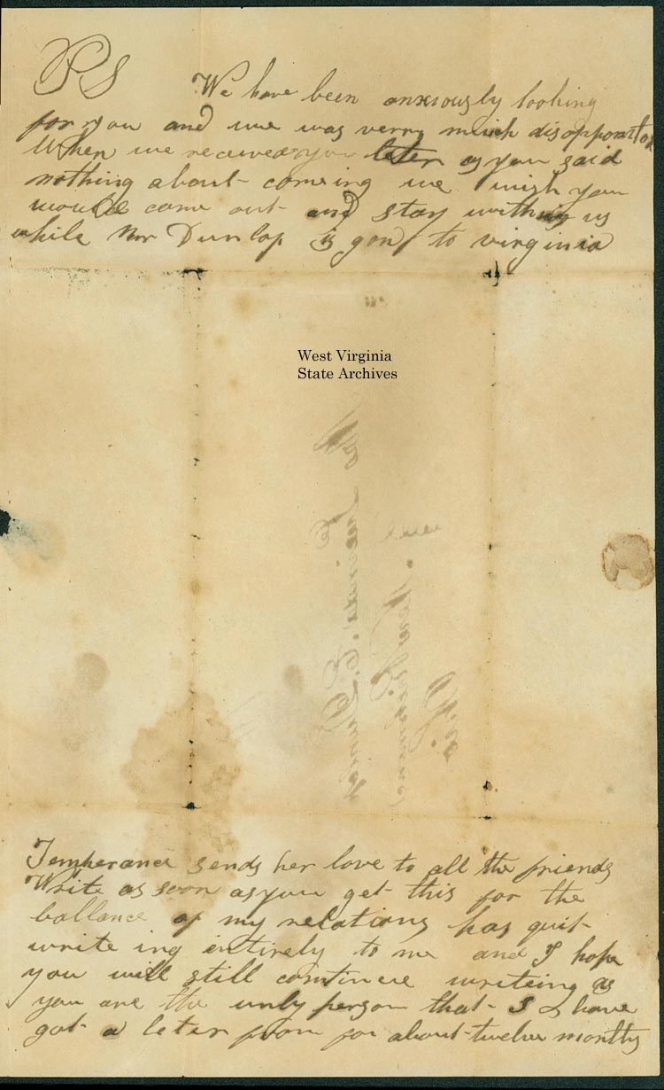 letter about heir refusing to break will and enslave freed slaves, 1846. (Ms2015-001)