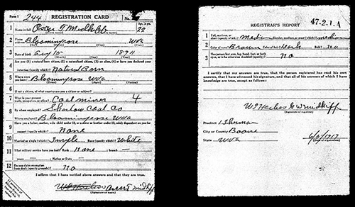 World War I draft registration for Oscar T. Midkiff. National Archives and Records Administration