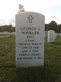 Headstone for S/Sgt. George L. Winkler. Courtesy Arlington National Cemetery